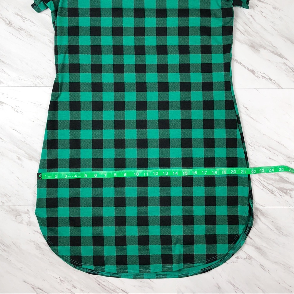 Plus Size Trendy Green Checkered Dress - Picture 6 of 8